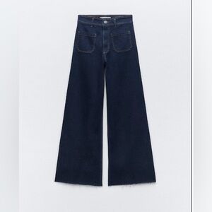 Size 6, dark blue, wide leg, Zara jeans